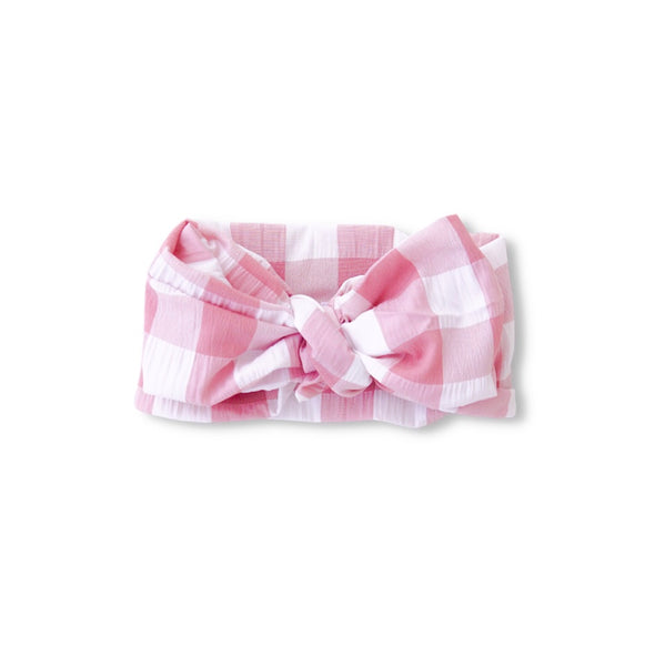 Pink Gingham Headband