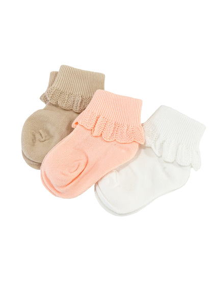 Beige Frill Socks