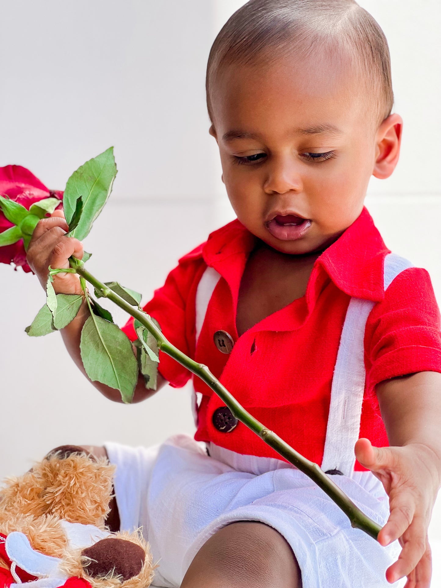 Boys Red Button Up Shirt