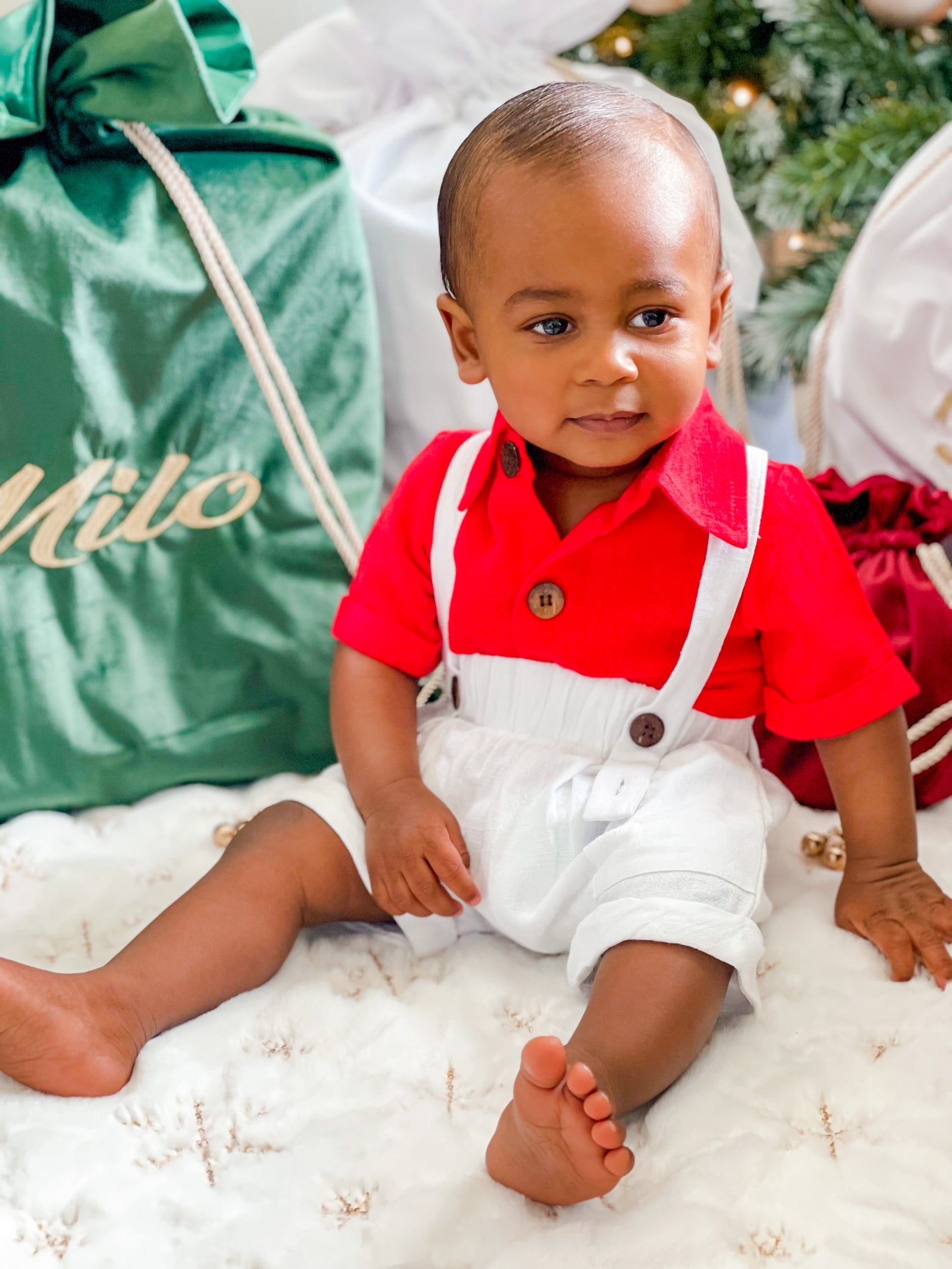 Boys Red Button Up Shirt