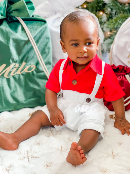 Boys Red Button Up Shirt