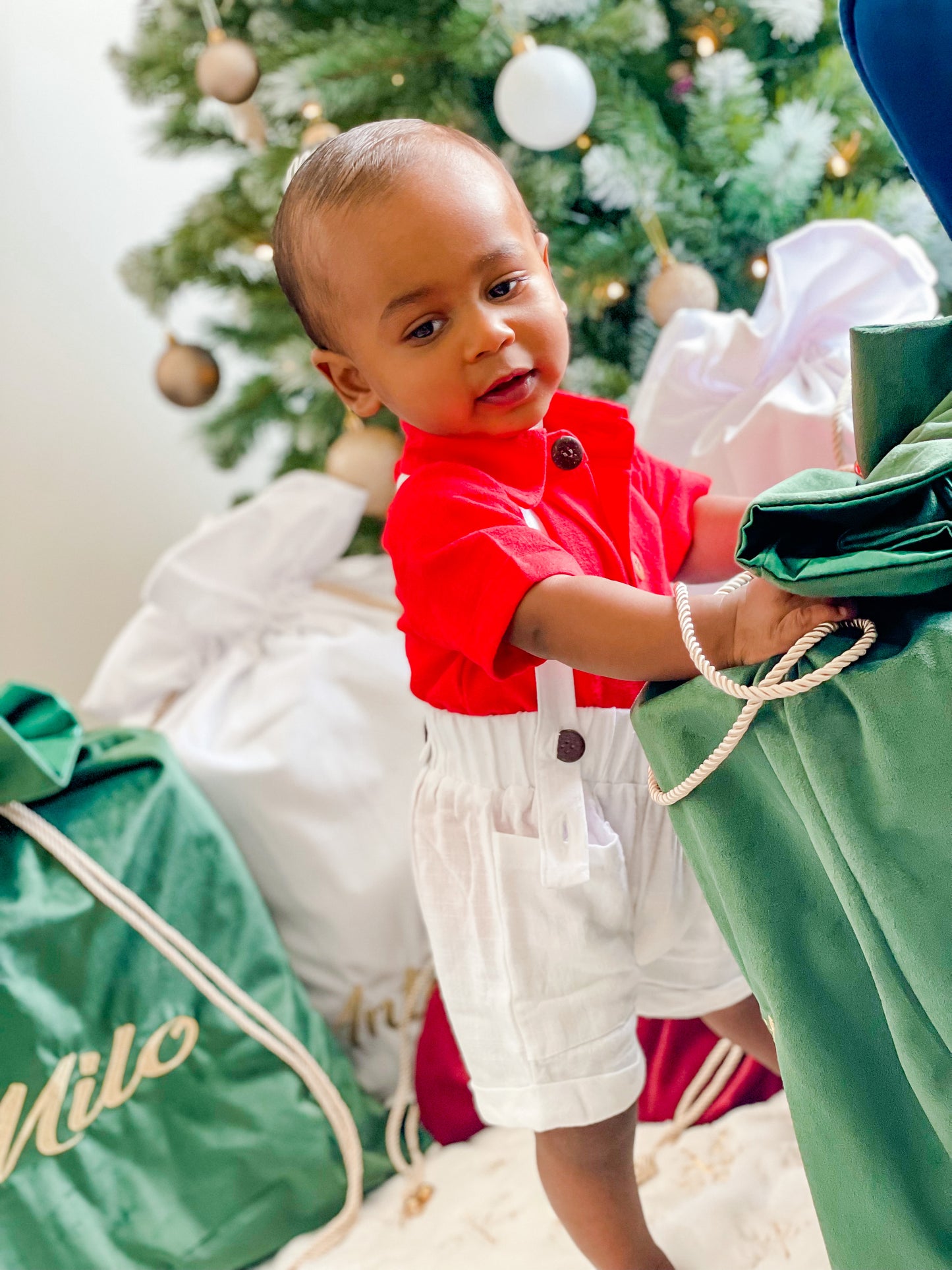 Boys Navidad Overalls