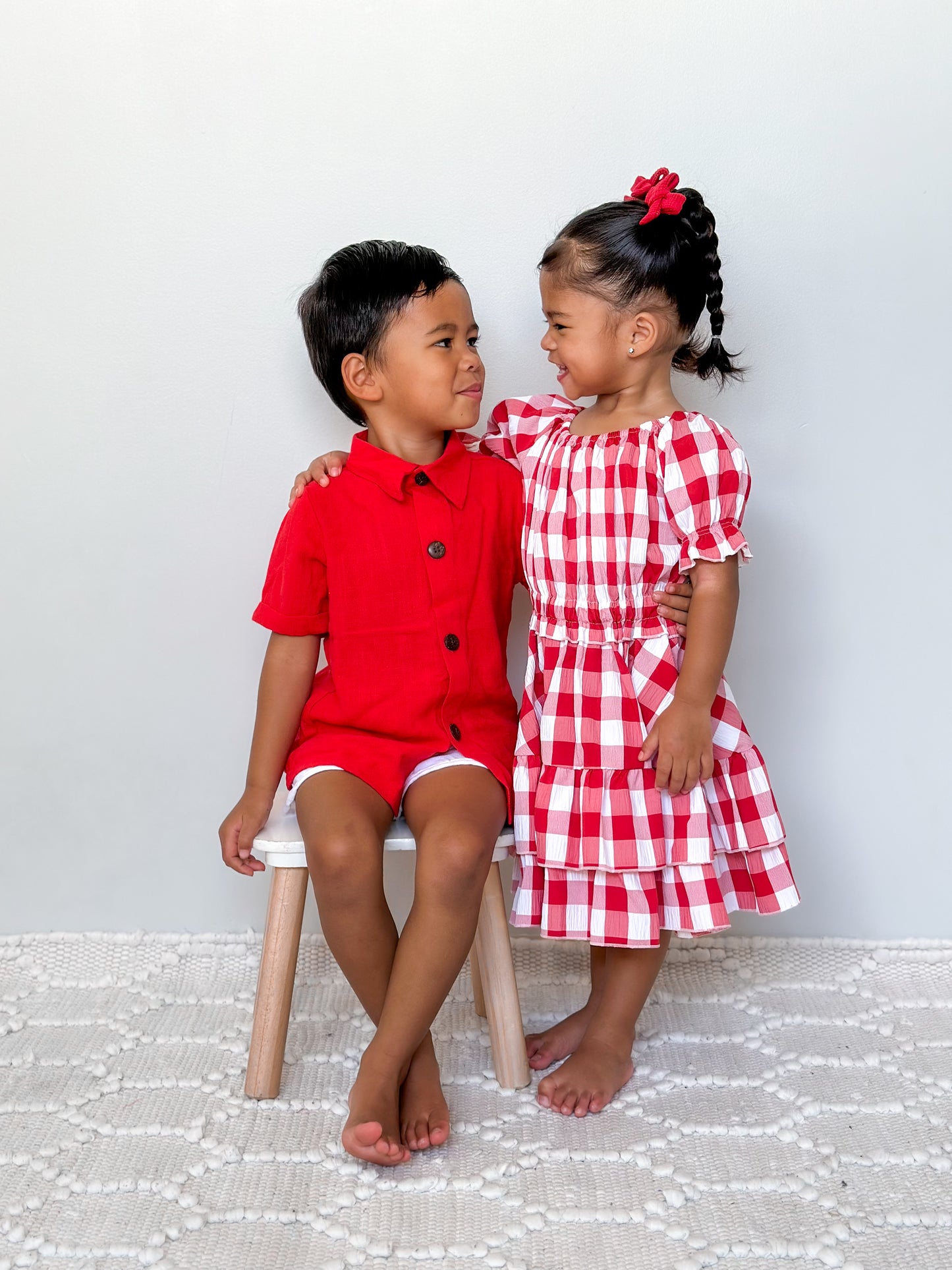 Boys Red Button Up Shirt