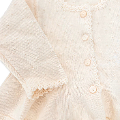 Cream Deluxe Peplum Cardigan