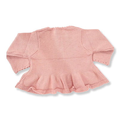 Dusty Rose Deluxe Peplum Cardigan