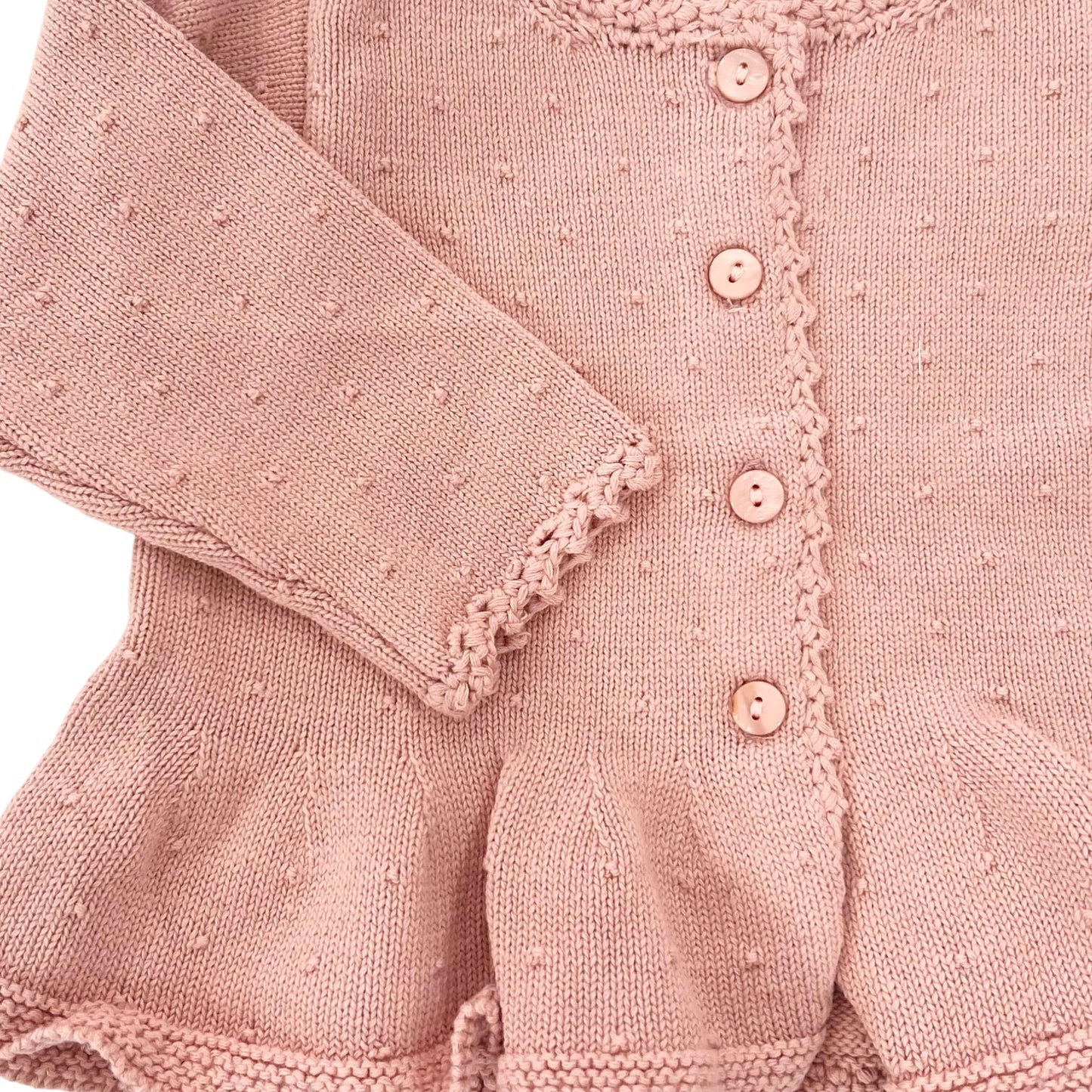 Dusty Rose Deluxe Peplum Cardigan