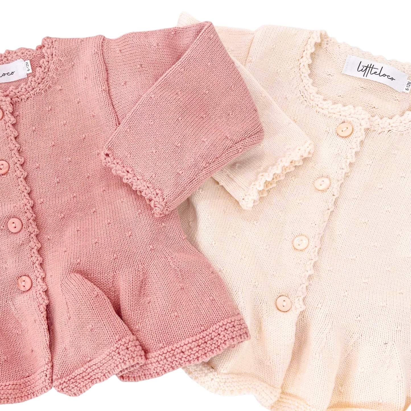 Dusty Rose Deluxe Peplum Cardigan