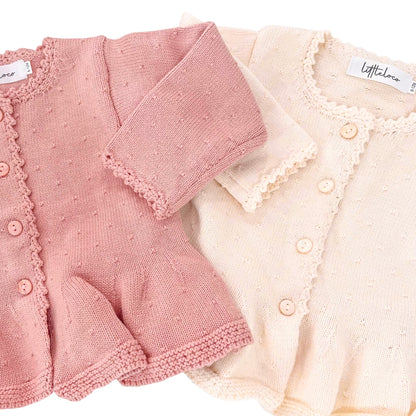 Dusty Rose Deluxe Peplum Cardigan