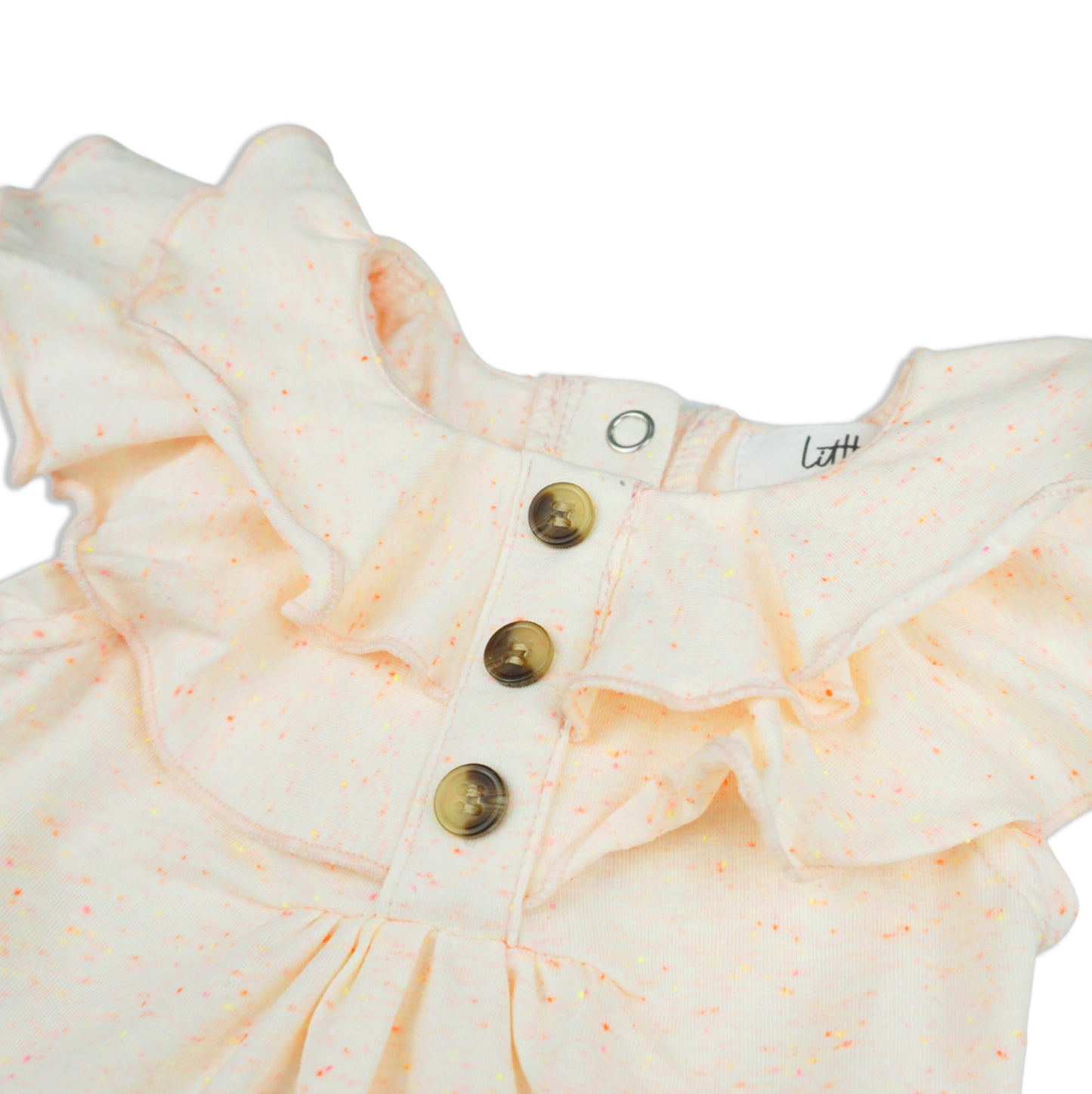 Dreamer Short Sleeve Romper - Peach Speckled