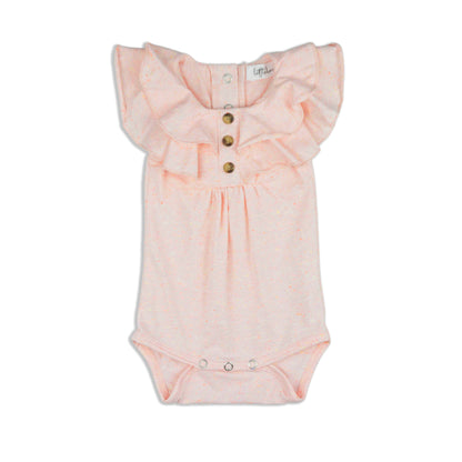 Dreamer Short Sleeve Romper - Pink Speckled