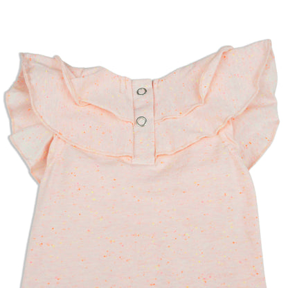 Dreamer Short Sleeve Romper - Pink Speckled