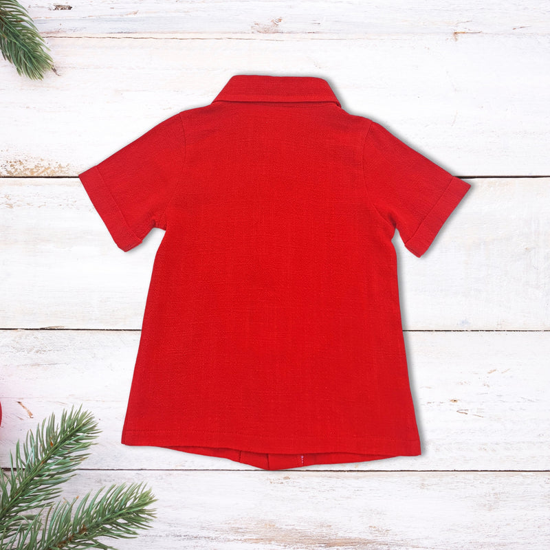 boys christmas button up shirt