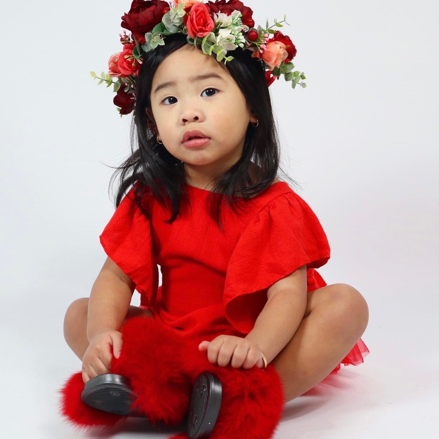 Red Flutter Tulle Romper